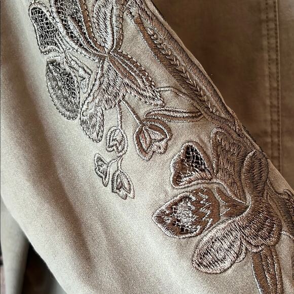 Soft Surroundings Green Utility Jacket Lightweight Cotton - Picture 3 of 5